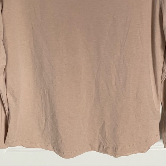 CUTS Tan Cotton Blend Stretch AO Long Sleeve Curve-Hem Tee - 35569 - Picture 7 of 14